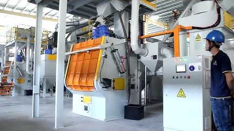 Mayflay Automatic Rubber Belt Tumble Shot Blasting Machine Is Used For Presion Casting Industry