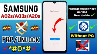 Samsung A02s/A03s/A20s FRP Unlock | Google Account Remove | Without PC || New Method in 2023