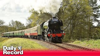 The Flying Scotsman heritage train leaves London Paddington on its journey to Cardiff in Wales