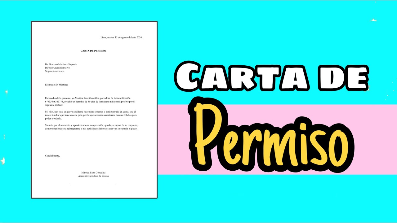 ✓​LA CARTA DE PERMISO LABORAL | TUTORIAL ​?​ - YouTube