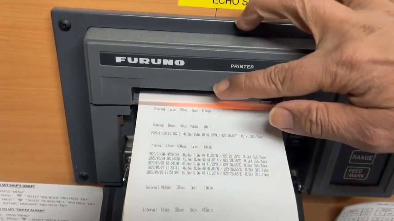 How to change Time Interval in Furuno Echo Sounder printer