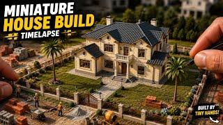 🏡 Miniature Luxury Villa Construction Timelapse | DIY Tiny House Build in 8K