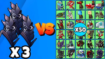3 Obsidian Barley vs All Zombies x50 - PVZ Fusion