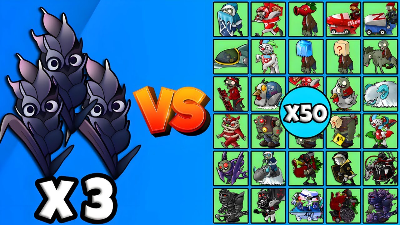 3 Obsidian Barley vs All Zombies x50 - PVZ Fusion