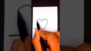 one line drawing Heart tatto ideas #shorts   Valentines day drawing