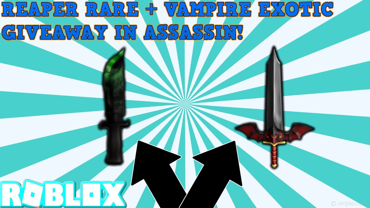 Short Little 9 8k Subs Giveaway Roblox Assassin Reaper Rare Vampire Exotic Youtube - roblox assassin rarity of reaper