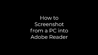 Screenshotting into Adobe for Lab Work (PC Version)