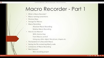 VBA Excel Macro - (2) - Macro Recorder - Part 1
