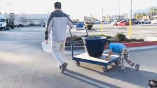 Kid excited in helping and buying the Gigantic Planter at Lowe’s, Covina , CA