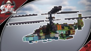 Minecraft: Modern Ka-52 "Alligator" | Attack Helicopter Tutorial (In-Flight + Landed Version)