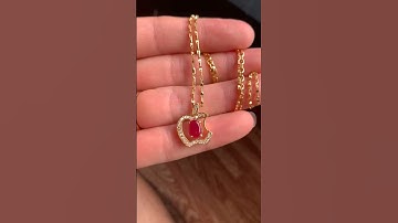 PD14105i | Dây chuyền nữ nhỏ xinh vàng 10k ruby Lục Yên - Giá 18 triệu - 0921.400.999