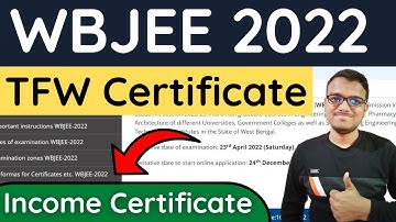 WBJEE 2022 TFW Certificate | WBJEE 2022 | WBJEE 2022 Counselling