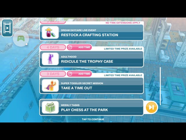 The Sims Freeplay - Play Chess at the Park - Weekly Task 