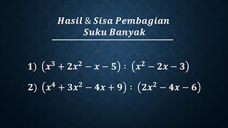 Hasil dan Sisa pembagian suku banyak