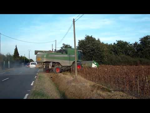 Moisson tournesol 2009 avec une Fendt 5270 C AL (s...