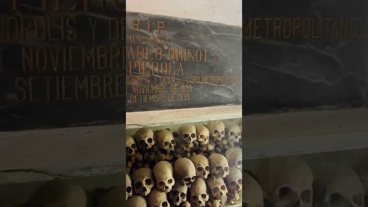 Skulls underground on the Cathedral of Lima, Peru 🇵🇪