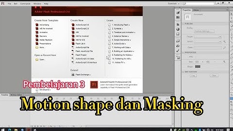 Motion Shape dan Masking Text Pada Adobe Flash CS6