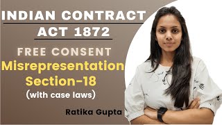 FREE CONSENT | MISREPRESENTATION | SECTION-18 (CONTRACT ACT 1872)