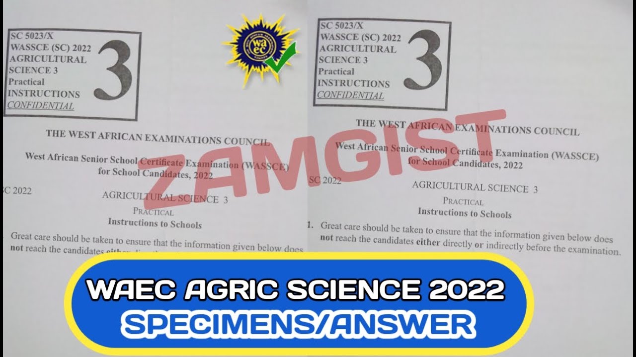 waec agric objective and essay 2023