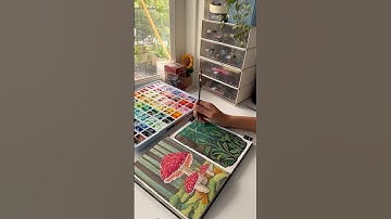 Gouache art #gouache #gouachepaint  #gouachepalette #shortsvideo #youtubeshorts