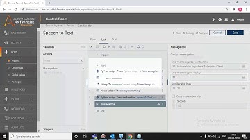 Automation Anywhere 2019- Speech to Text conversion in A2019 | Python Script | Send text on email |