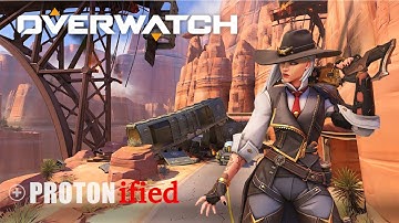 Overwatch ULTRA [sw sp] on Linux - Wine Protonified 3.21 + DXVK 0.93 - Route 66 with Ashe - Nvenc