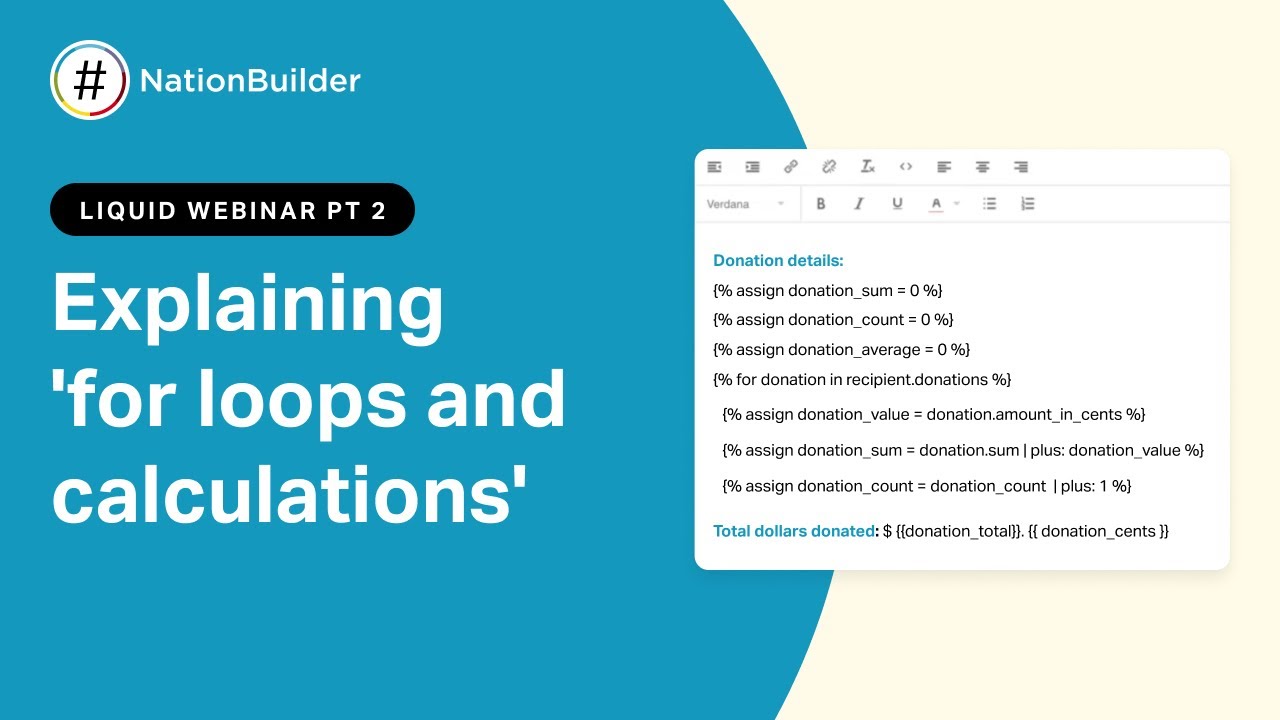 Explaining 'For Loops and Calculations' on NationBuilder - YouTube