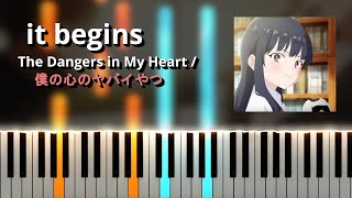 it begins - Kensuke Ushio / The Dangers in My Heart OST 「僕の心のヤバイやつ」 (Piano Tutorial)