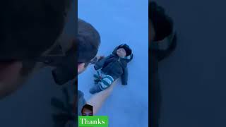 Baby's First Snow Angel || ViralHog