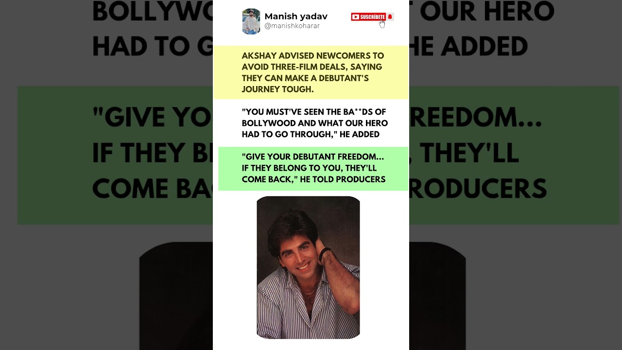 "🎥 Akshay Kumar's Advice to Newcomers!".