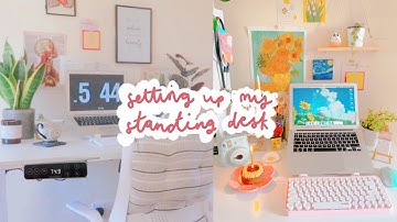 setting up my new standing desk ✨  (flexispot)
