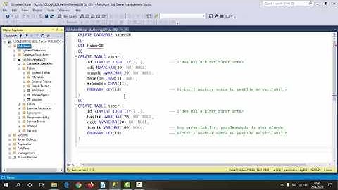 SQL, Alter Table (Tabloda Değişiklik Yapmak) Giriş