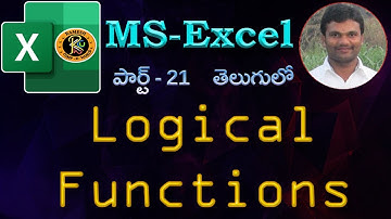 Logical Functions in Telugu || MS EXCEL || By K. Ramesh