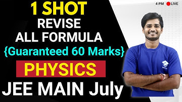 All formula in PHYSICS for JEE MAIN 2021 | Guaranteed 60 Marks by 1 class | By-Kartikey Sir(IIT BHU)
