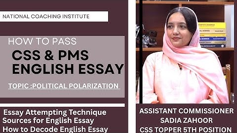 English Essay with Assistant Commissioner Sadia ZAHOOR| CSS & PMS | Political Polarization 