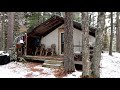 THE TENT. First October trip. Checking deer stands. Filling the wood bin. Cold and Snow.