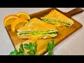 EGG SPINACH BREAKFAST SANDWICH | One Pan EGG Toast | Omelet Sandwich