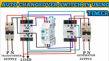 AUTO CHANGEOVER SWITCH CONNECTION WITH TIMER & CONTRACTOR! ऑटो changeover स्विच कनैक्शन !