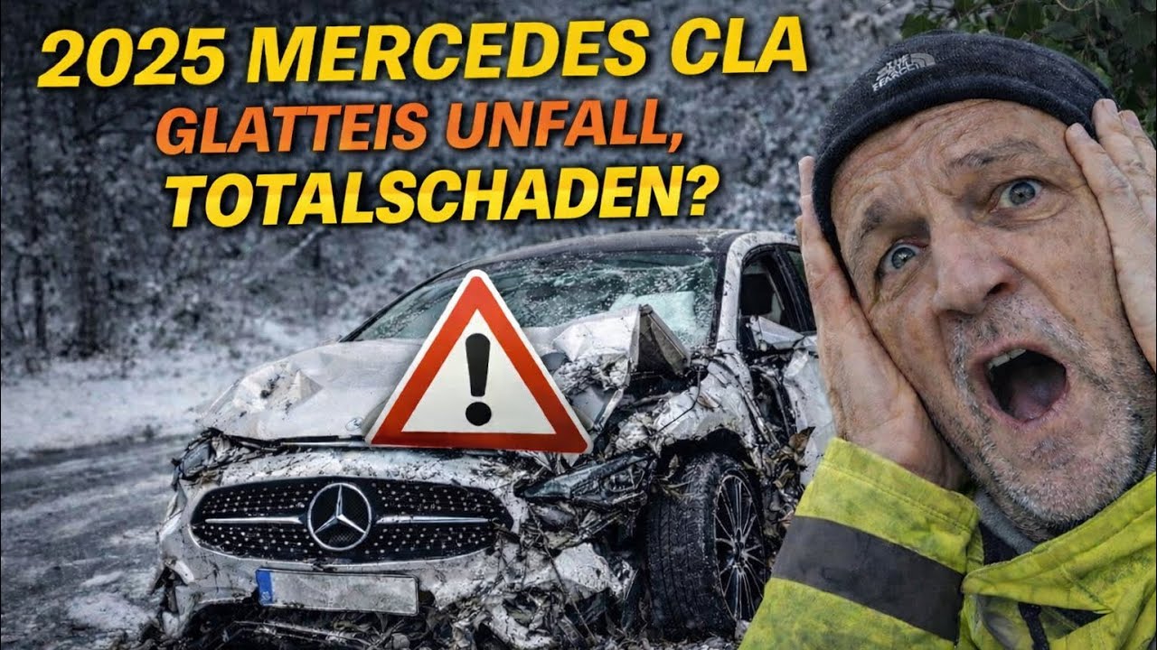 Unfall Neuer CLA Mercedes C174 Elektro Modell 2025 AMG Unfall bei Glatteis Totalschaden ? 250+ 350+