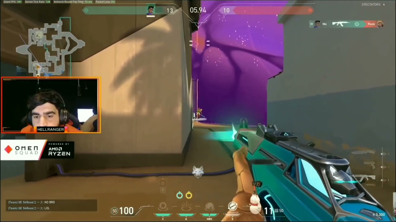 officialhellranger amazing 1v4 Clutch . 