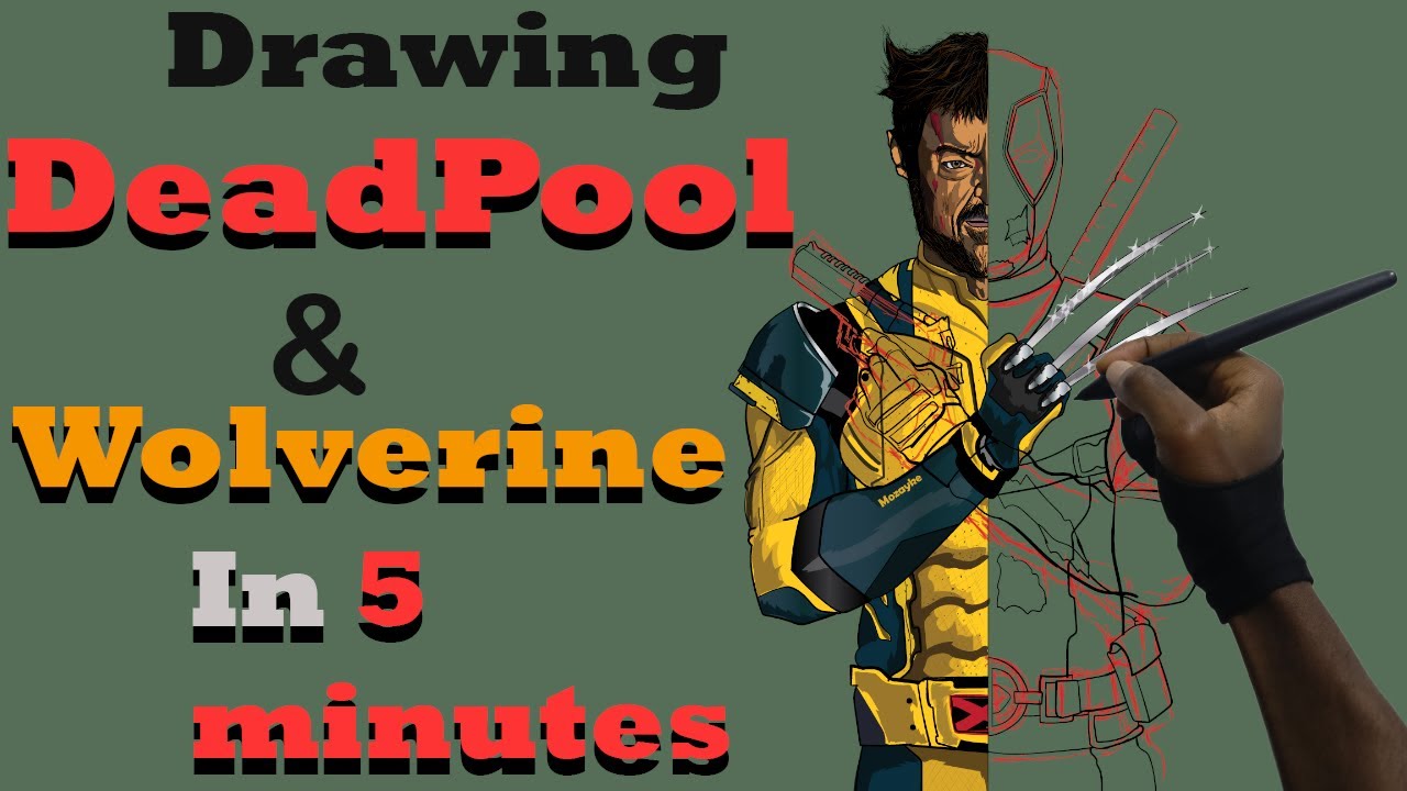 Drawing Deadpool and wolverine Art in 5 minutes fast ️🤯 - YouTube