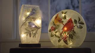 Winter Birds Frosted Glass Accent Lights