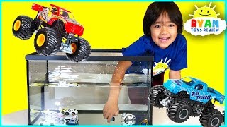 ryan pretend play learn colors with trucks car wash and number counting