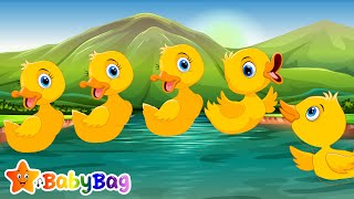 🦆 Five little ducks went swimming one day - Rhymes for babies - BabyBag Nursery Rhymes