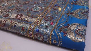 Arng-4270 The French Blue Vol 11 Premium Bridal Banarasi Silk Sareecrystalsden Zari