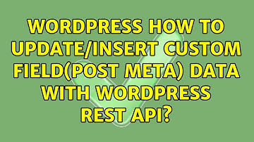 Wordpress: How to update/insert custom field(post meta) data with wordpress REST API?