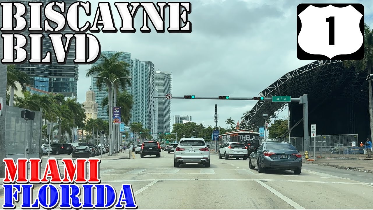 US 1 North - Biscayne Blvd - Miami - Florida - 4K Highway Drive - 2024