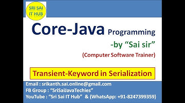 176. Transient-Keyword in Serialization || Input-Streams || Output-Streams || IO-Streams in Java