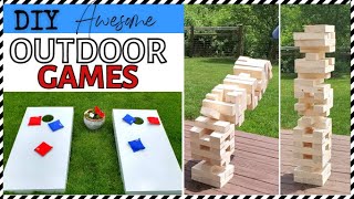 🔴DIY CORNHOLE &amp; GIANT TUMBLING TOWER BLOCK GAME for FUN Outdoor Parties, Graduations &amp; Weddings