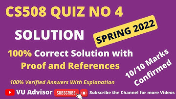 Cs508 quiz 4 2022| cs508 quiz 4 spring 2022| cs508 quiz 4 solution 2022| CS508 Quiz 4 2022| CS508